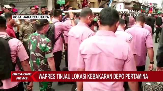 Tak Sendiri, Wapres Ma'ruf Amin Ditemani Erick Thohir Saat Tinjau TKP Kebakaran Plumpang