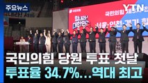 與, 첫날 투표율 34.7%...'역대 최고'에 후보들 촉각 / YTN