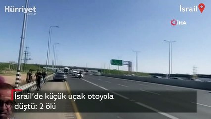 Küçük uçak otoyola düştü