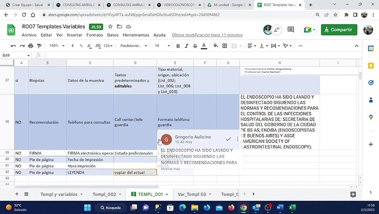 Workshop Template VideoColonoscopia BIOPSIA y CIRCUITO GUARDIAS - GEDYT - Enero 2023