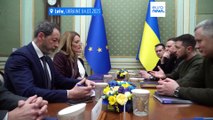 Zum 2. Mal: EU-Parlamentspräsidentin Metsola besucht Ukraine