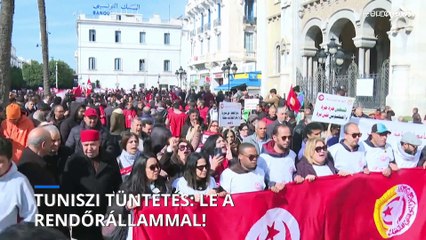 Az államfő ellen tüntettek Tunéziában