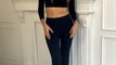 OQQ Yoga Outfits for Women 2 Piece Seamless Ribbed Workout High Waist Leggings with Crop Top Exercise Set