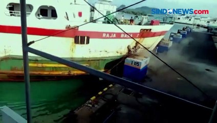 Gelombang Tinggi, Kapal Feri Tabrak Dermaga saat Akan Berlabuh di Pelabuhan Bakauheni