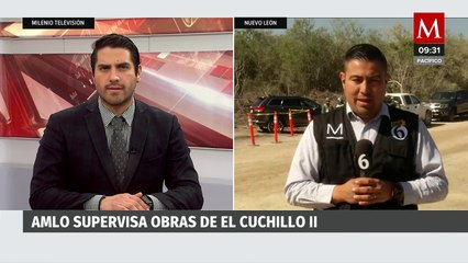 AMLO inspecciona avances del acueducto El Cuchillo II en Nuevo León
