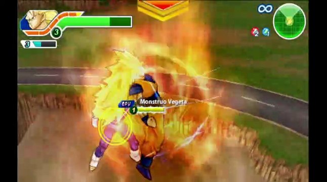Dragon Ball Z: Tenkaichi Tag Team Español - Goku SS3 VS Majin Vegeta RJ ANDA #majin #vegeta