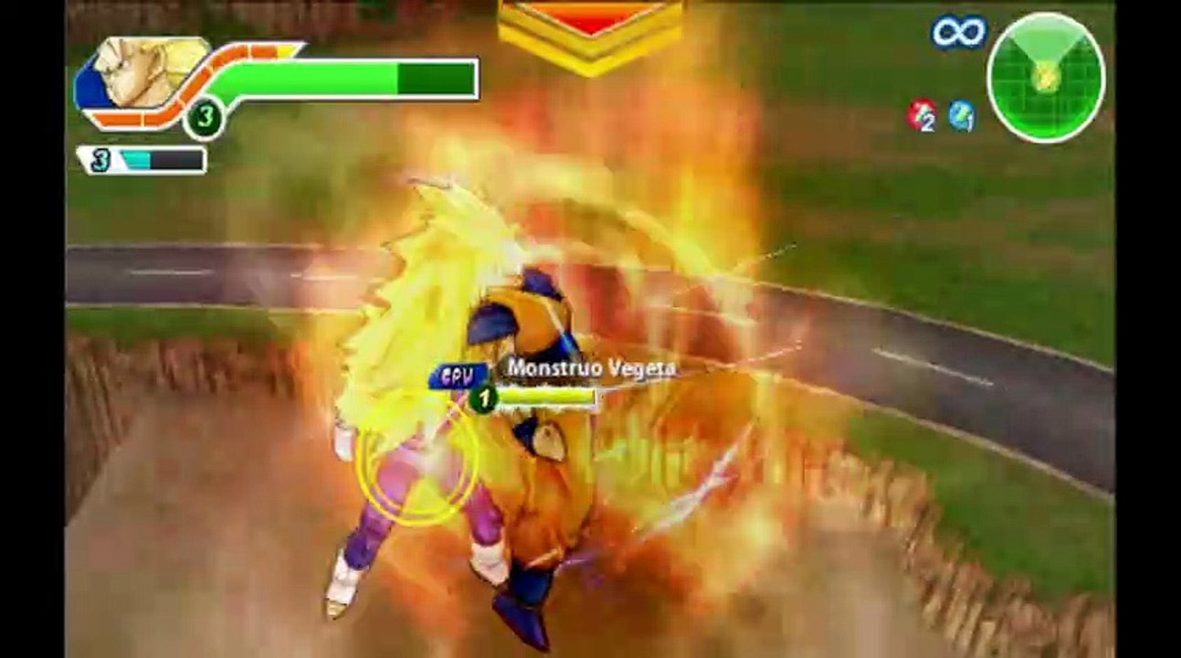 Dragon Ball Z: Tenkaichi Tag Team Español - Goku SS3 VS Majin Vegeta RJ ANDA #majin  #vegeta