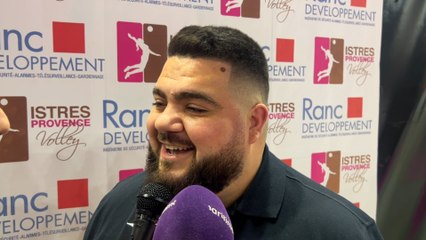 Au micro maritima: Matteo Pentassuglia après la victoire d'Istres Volley contre Evreux
