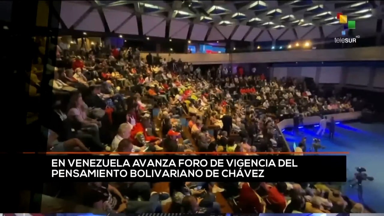 teleSUR Noticias 15:30 04-03: Venezuela: Avanza foro de vigencia del pensamiento bolivariano de Chávez
