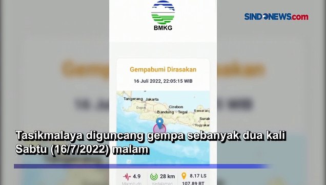 Tengah Malam, Tasikmalaya Diguncang Dua Kali Gempa Magnitudo 4,4 dan 4,9
