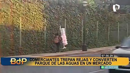 Comerciantes trepan rejas y convierten el Parque de las Aguas en un “mercado informal”