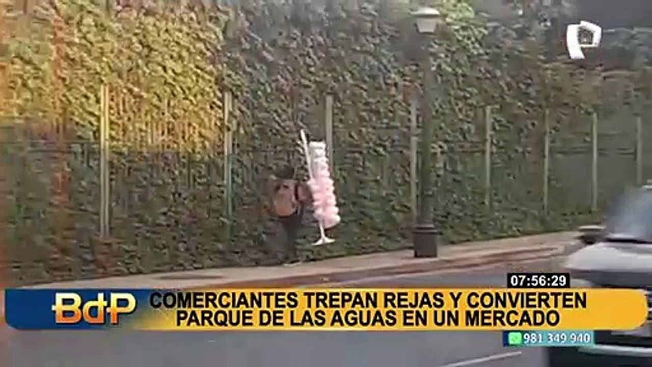 Comerciantes trepan rejas y convierten el Parque de las Aguas en un “mercado informal”