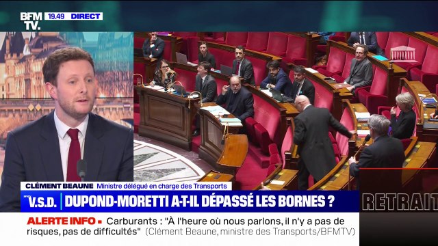 Ces gestes sont dangereux pour la démocratie : Clément Beaune réagit aux bras d'honneur d'Éric Dupond-Moretti à l'Assemblée nationale