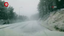 Spil Dağı’na Mart ayında lapa lapa kar yağdı