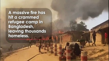 Fire tears through Rohingya refugee camp in Bangladesh