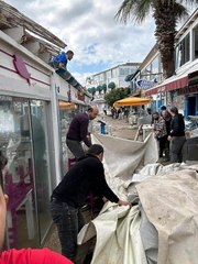 BODRUM'DA FIRTINA ETKİLİ OLDU