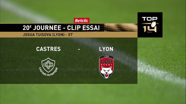 TOP 14 - Essai de Josua TUISOVA (LOU) - Castres Olympique - LOU Rugby - Saison 2022:2023