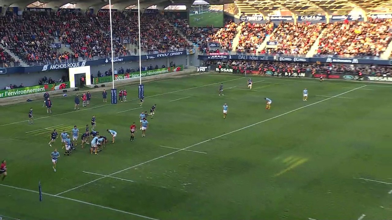 TOP 14 - Essai de Kelian GALLETIER (USAP) - USA Perpignan - Aviron Bayonnais - Saison 2022:2023