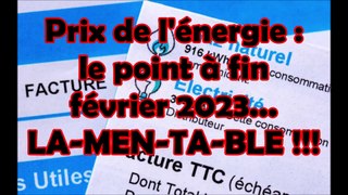 Prix de l'énergie : le point à fin  février 2023...  LA-MEN-TA-BLE !