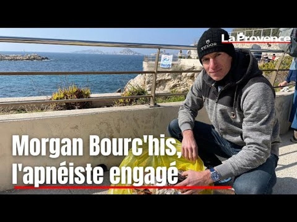 L'apnéiste Morgan Bourc'his se jette à l'eau pour nettoyer les fonds marins marseillais