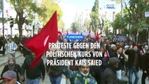 Tausende demonstrieren gegen Kurs von Präsident Saied in Tunesien