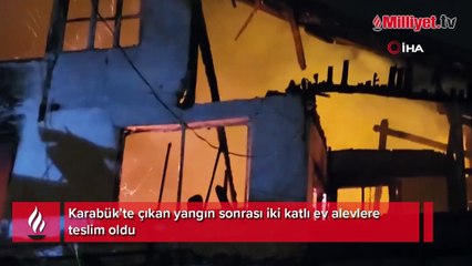 İki katlı ev alevlere teslim oldu