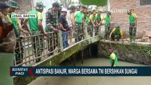 Antisipasi Banjir, Warga Kampung Barangbang Bersama TNI Bersihkan Sampah di Sungai!