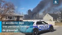 Se desploma avioneta y se estrella en zona residencial de Nueva York; hay un muerto