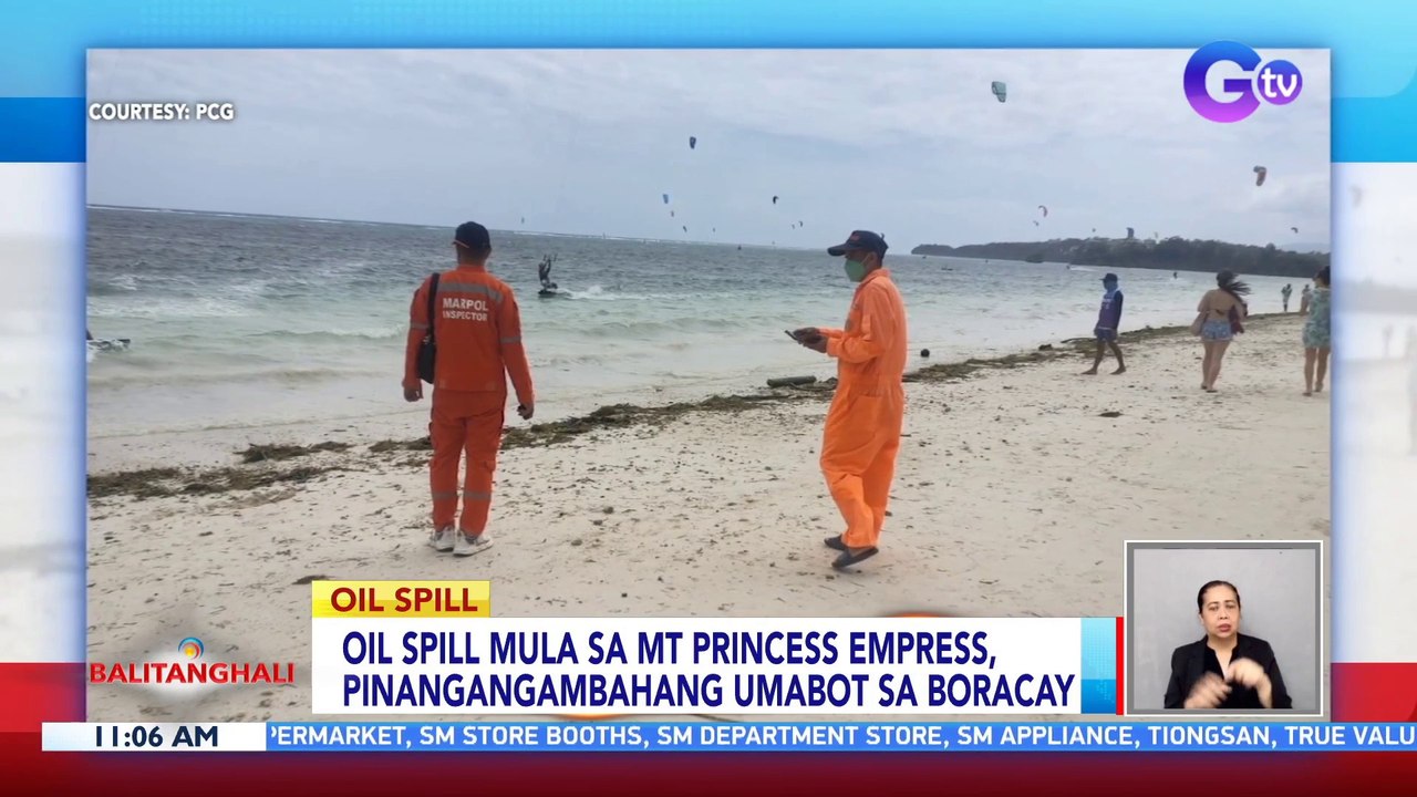 Tumagas na langis mula sa lumubog na MT Princess Empress, umabot na sa Agutaya, Palawan | BT