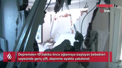 Depremden 10 dakika önce... 6 günlük bebek genç çiftin hayatını kurtardı