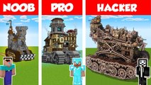 Minecraft NOOB vs PRO vs HACKER HOUSE ON WHEELS BUILD CHALLENGE in Minecraft  Animation