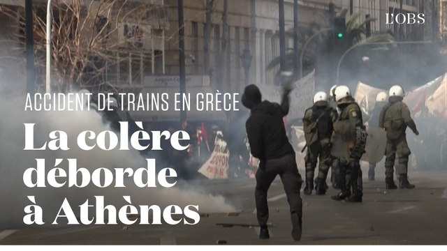 A Athènes, violents heurts entre policiers et manifestants après la catastrophe ferroviaire