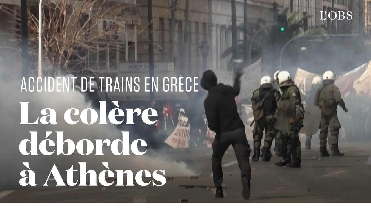 A Athènes, violents heurts entre policiers et manifestants après la catastrophe ferroviaire