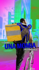 Un repartidor fue detenido por llevar una momia en su mochila