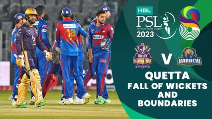 Let's Recap Quetta Gladiators Fall of Wickets And Boundaries | Match 22 | HBL PSL 8 | MI2T