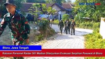 Ratusan Personel Raider 501 Madiun Diterjunkan Evakuasi Serpihan Pesawat di Blora