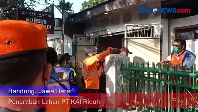 Penertiban Lahan PT KAI Ricuh di Bandung Jabar