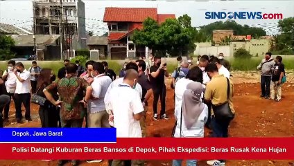 Download Video: Polisi Datangi Kuburan Beras Bansos di Depok, Pihak Ekspedisi: Beras Rusak Kena Hujan