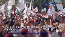 Prabowo Pimpin Langsung Pendaftaran Partai Gerindra di Kantor KPU