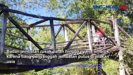 Jembatan Penghubung Antardesa Nyaris Ambruk di Bojonegoro, Warga Tetap Nekat Melintas
