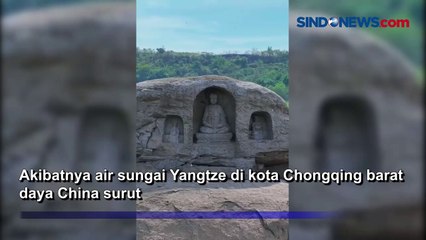 Air Sungai Yangtze China Surut, Patung Buddha Berusia 600 Tahun Terlihat