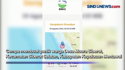 Video herunterladen: Gempa M 5,8 Guncang Siberut Barat, Warga Panik