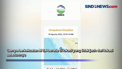 Gempa Magnitudo 6,4 Kembali Guncang Mentawai