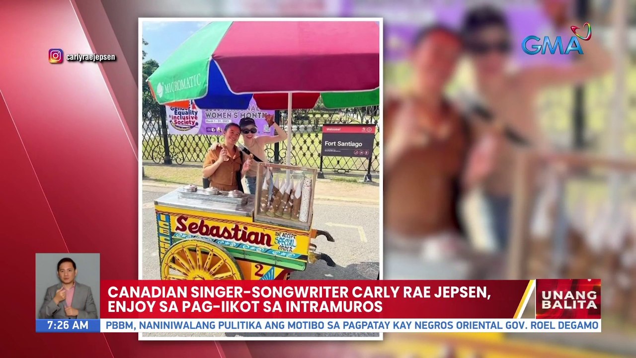 Canadian Singer-Songwriter Carly Rae Jepsen, enjoy sa pag-iikot sa Intramuros | UB