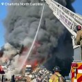 WARNING: Firefighters are battling a huge metal scrap yard fire  Charlotte | NorthCarolina