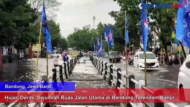 Hujan Deras, Sejumlah Ruas Jalan Utama di Bandung Terendam Banjir