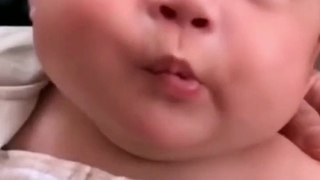 Cute baby whitling so funny