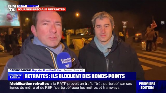 Contre la réforme des retraites, des manifestants bloquent des ronds-points à Amiens