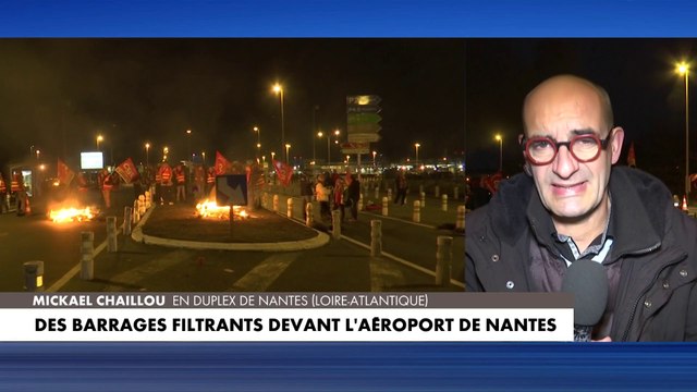 Grève du 7 mars : des barrages filtrants devant l'aéroport de Nantes