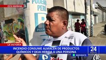 La Victoria: investigan causas de incendio en almacén de productos químicos